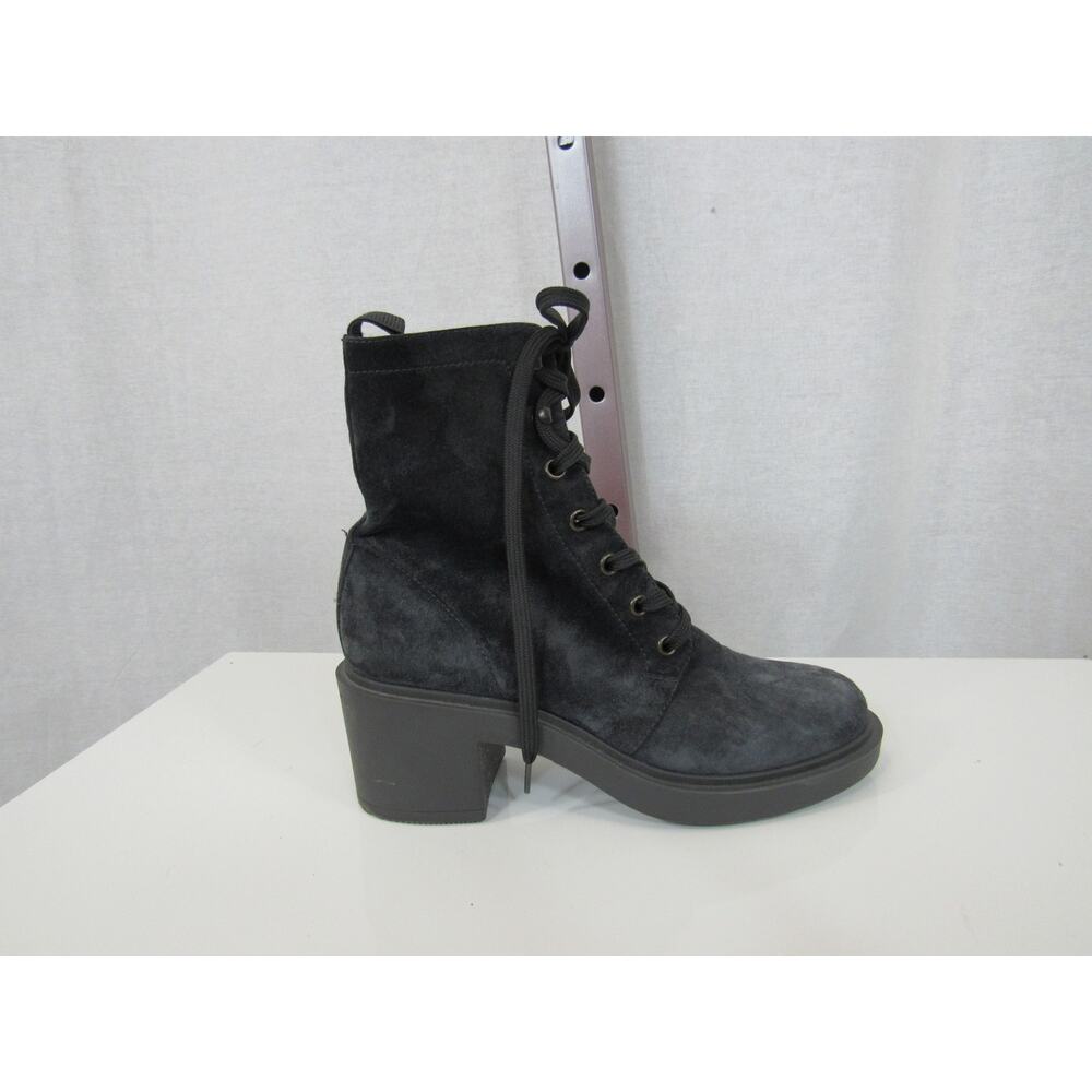 Gianvito Rossi Foster 45 Suede Ankle Boots Size 35 US 5 Black Leather Combat - Picture 7 of 7